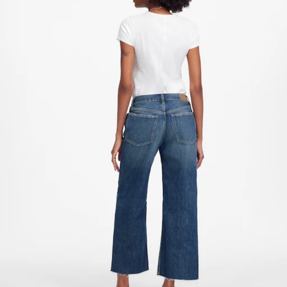 Madewell Low-Slung Baggy Crop Jeans 26 100% Cotton - Picture 4 of 15